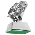 thumbnail image 4 of Miangastore Trophée en Forme de Microphone Argent Design Réaliste 1Pcs 5.3x3.5x2.0in, 4 of 8
