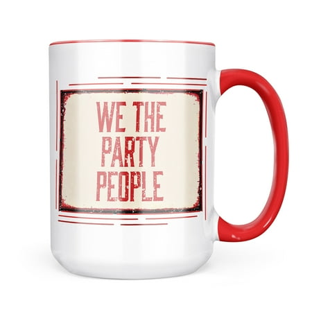 

Christmas Cookie Tin We The Party People Fourth of July Aging Vintage Red Mug gift for Coffee Tea lovers