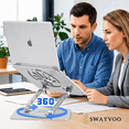 thumbnail image 6 of Swayvoo Laptop Stand for Desk, Adjustable Height Ergonomic Computer Riser, 360° Rotating Aluminum Notebook Holder, Fits 10-16" MacBook Dell HP Lenovo, Silver, 6 of 7
