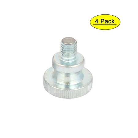 

Carbon Steel Flat Point Knurled Head Thumb Screw Silver Tone M8x10mm 4pcs