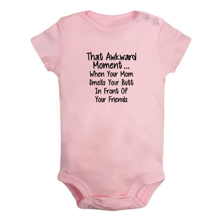 

That Awkward Moment Funny Rompers For Babies Newborn Baby Unisex Bodysuits Infant Jumpsuits Toddler 0-24 Months Kids One-Piece Oufits (Pink 12-18 Months)
