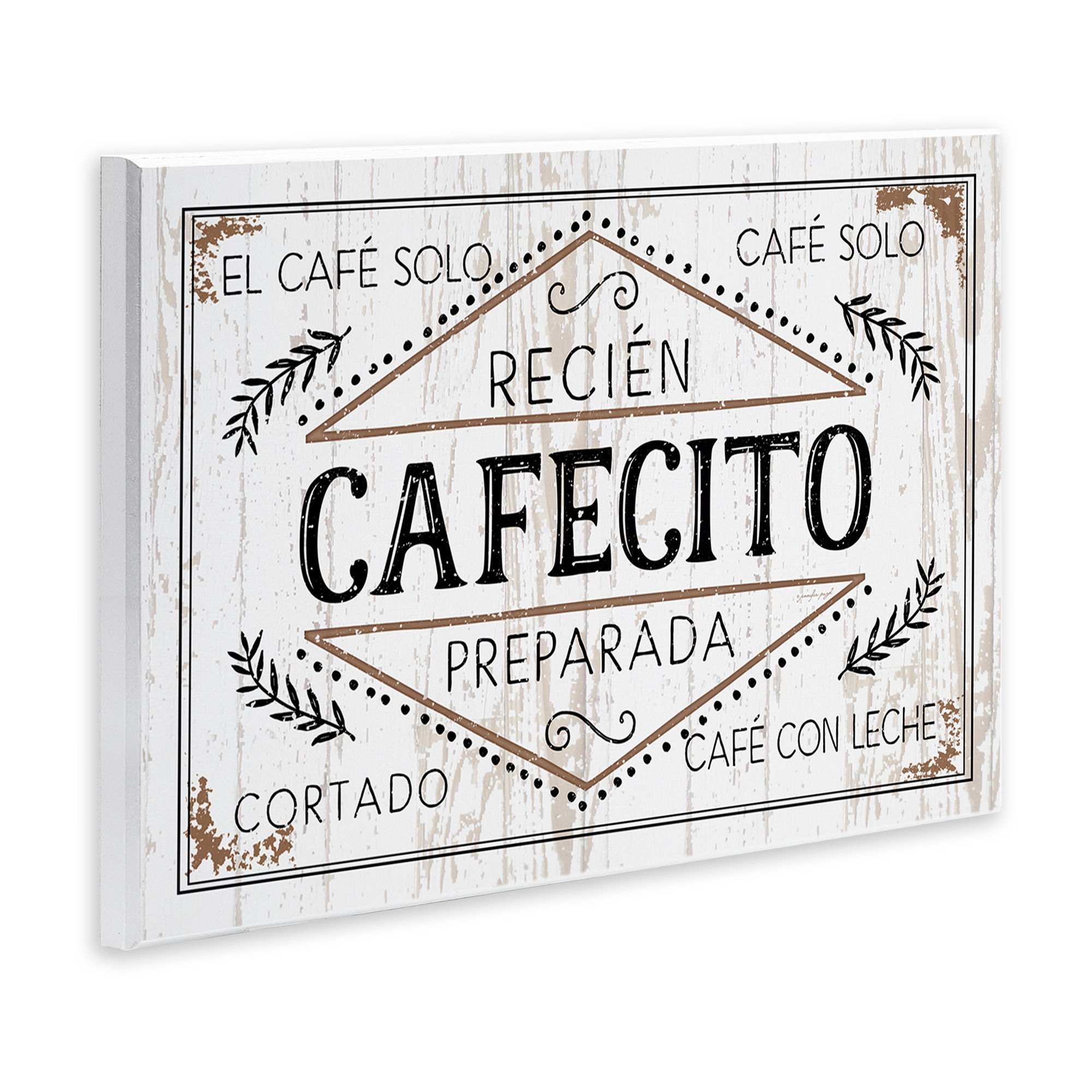 Stupell Industries Cafecito Recién Preparado Vintage Food & Beverage Painting Unframed Art Print Wall Art, 15 x 10