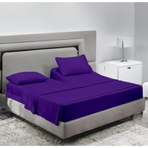 SCI Top Split Flex Sheet Set for Adjustable Bed 34" Split Head California King Size 800 Thread Count 100% Egyptian Cotton 4 Piece Set fits up to 12 Inch Deep Pocket ( Purple)