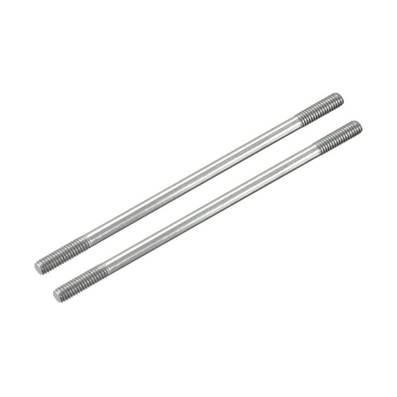 M3x60mm 304 Stainless Steel Push Rod Double End Threaded Rod for DIY, 2Pack