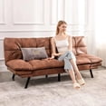 thumbnail image 2 of Opoiar Futon Sofa Bed,Lounge Memory Foam Sleeper Couch Room Convertible Studio Apartment,Dorm,Home Office 71&times;33&times;31.5IN, Brown My Lux Decor Round, 2 of 5