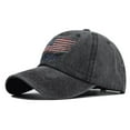 thumbnail image 2 of Penkiiy American Flag Hats Vintage Washed Distressed Cotton Dad Hat Baseball Cap Adjustable Trucker Unisex Style Headwear Black, 2 of 2