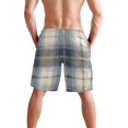 thumbnail image 3 of Dailycode Men's Quick Dry Swim Trunks Beach Shorts Casual Summer Board Shorts with Pockets, Navy and White Plaid, 3 of 8