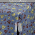 thumbnail image 4 of Paw Print Dog Crate Cover, Many Animal Foot Marks Repetition Simplistic Design Pet Lover, Easy to Use Pet Kennel Cover for Dogs, 35" x 23" x 27", Ceil Blue Khaki and Redbrown, by Ambesonne, 4 of 6