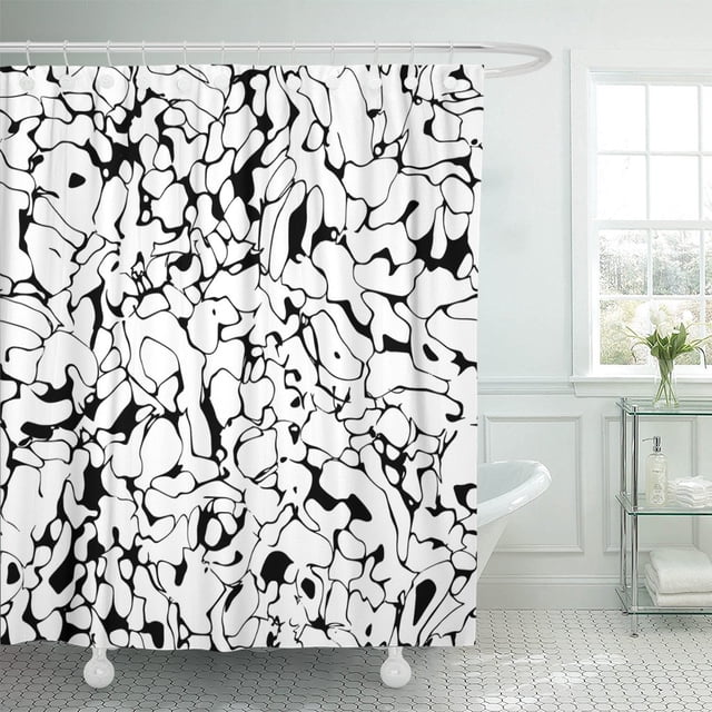 ABPHQTO Patrón Abstracto Mármol Psicodélico Hipster Modern Rock Cortina de ducha de poliéster 152x180 cm ABPHQTO PKNMT60x72Shower-2795