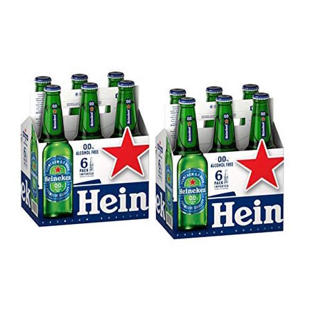 Malt Beverage Heineken 0.0 Non Alcoholic Beer Pack of 12 Glass Bottles 11oz/331ML ?????? ???? ???? ????