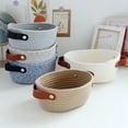 thumbnail image 2 of Manunclaims Storage Basket with Handle Hand Woven Nordic Style Cotton Rope Desktop Organizer Storage Holder for Bedroom, 2 of 8