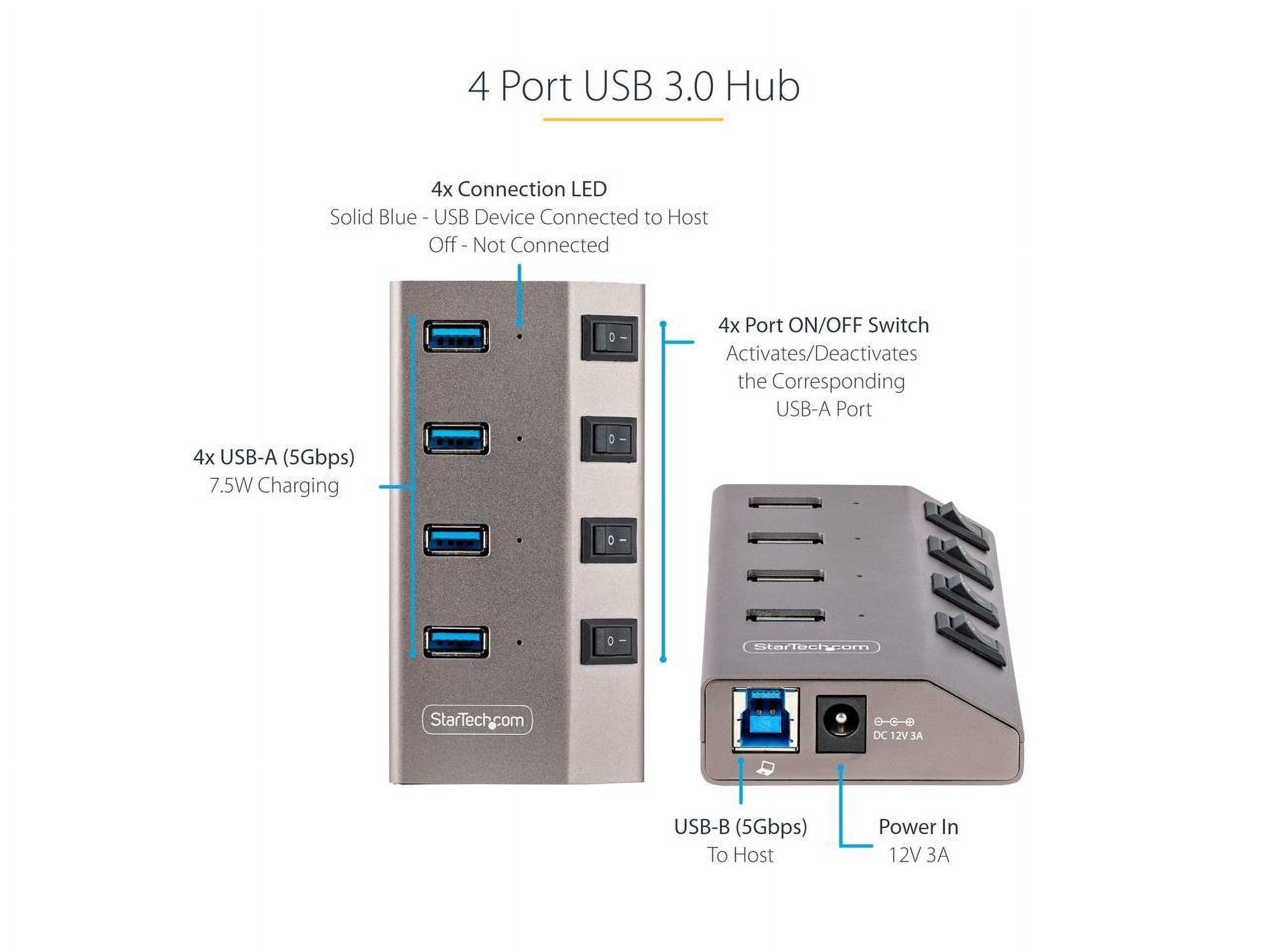 StarTech 4-Port Self-Powered USB-C 3.0 5Gbs Expansion Hub 5G4AIBSUSBHUBNA