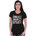 thumbnail image 2 of Single Taken Depends Who Asks Funny Womens Fitted Plus Size Graphic Tee Brisco Brands 3X, 2 of 4
