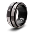 thumbnail image 1 of CritSuccess 2d6 Dice Ring with Double 6 Sided Die Spinner (Size 10.5 - Stainless Steel - Black), 1 of 1