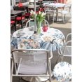 thumbnail image 4 of Outdoor Tablecloth with Umbrella Hole and Zipper, Blue Pumpkin Coastal Fall Round Table Cloth 54 Inch Waterproof Tablecloth, Thanksgiving Ocean Botanical Coral Picnic Table Cover for Patio Camping, 4 of 7
