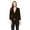 Brown, variant on Women's Solid Comfy Casual Office Work 3/4 Long Sleeve Open Front Blazer Jacket S-3XL