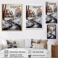 thumbnail image 4 of Designart "Milling In The Winter White and Brown" Cityscapes Canvas Print, 4 of 5