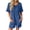 #0226-Blue, variant on Rompers for Women Short Sleeve Crisscross Back Textured Knit Rompers Retro Casual Style Lightweight Breathable Relaxed-Fit Rompers Gift