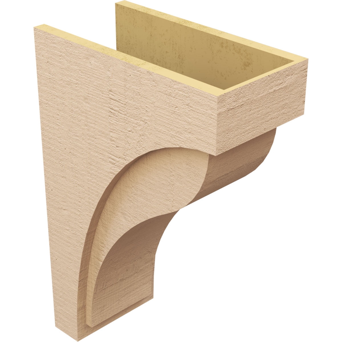 9"W x 18"D x 27"H Classic Helena Rough Cedar Woodgrain TimberThane Corbel, Primed Tan