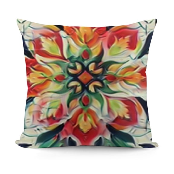 Throw Pillow Covers Ethnic Pillow Cases Teal Blue Flower Decorative Cushion Covers for Sofa Couch