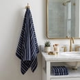 thumbnail image 4 of Mainstays Basic Striped Bath Towel, Soft 100% Cotton and Highly Absorbent Bath Towel, Navy, 4 of 5