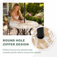 thumbnail image 4 of Round Outdoor Tablecloth with Umbrella Hole and Zipper, Light Brown Starfish Coastal Tablecloth with Elastic Waterproof, Summer Coral Shell Beach Nautical Patio Table Covers for 31" - 35" Tables, 4 of 9