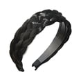 thumbnail image 2 of Diadema trenzada para el cabello, accesorio para el cabello, banda para el cabello trenzada ancha y gruesa Negro, 2 of 9
