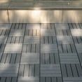 thumbnail image 2 of Plastic Interlocking Deck Tiles, 44 Pack Patio Deck Tiles, 12"x12" Square Waterproof Outdoor All Weather Use, Patio Decking Tiles For Poolside Balcony Backyard, Grey/Brown, 2 of 4