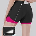 thumbnail image 6 of vigerkar Womens Running Gym Shorts Women Pack of 2, Nylon Compression Workout Shorts Women with Liner (Hot Pink, L), 6 of 6