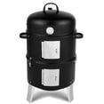 thumbnail image 2 of Heavy Duty Vertical Steel Charcoal Smoker Black Double Layer BBQ Grill, 2 of 16