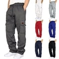 thumbnail image 5 of YOTMKGDO Fleece Lined Pants Men, Sweatpants for Men, Joggers for Men, Male Fitness Running Trousers Drawstring Loose Waist Solid Color Pocket Loose Fleece Lined Sweatpants Red+XXL, 5 of 9