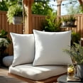 thumbnail image 4 of ZOPZO Outdoor Waterproof Throw Pillow Covers 2-Pack, Pure White, 18x18 Inch, Decorative Farmhouse Garden Cushion Cases for Couch Sofa, 4 of 8