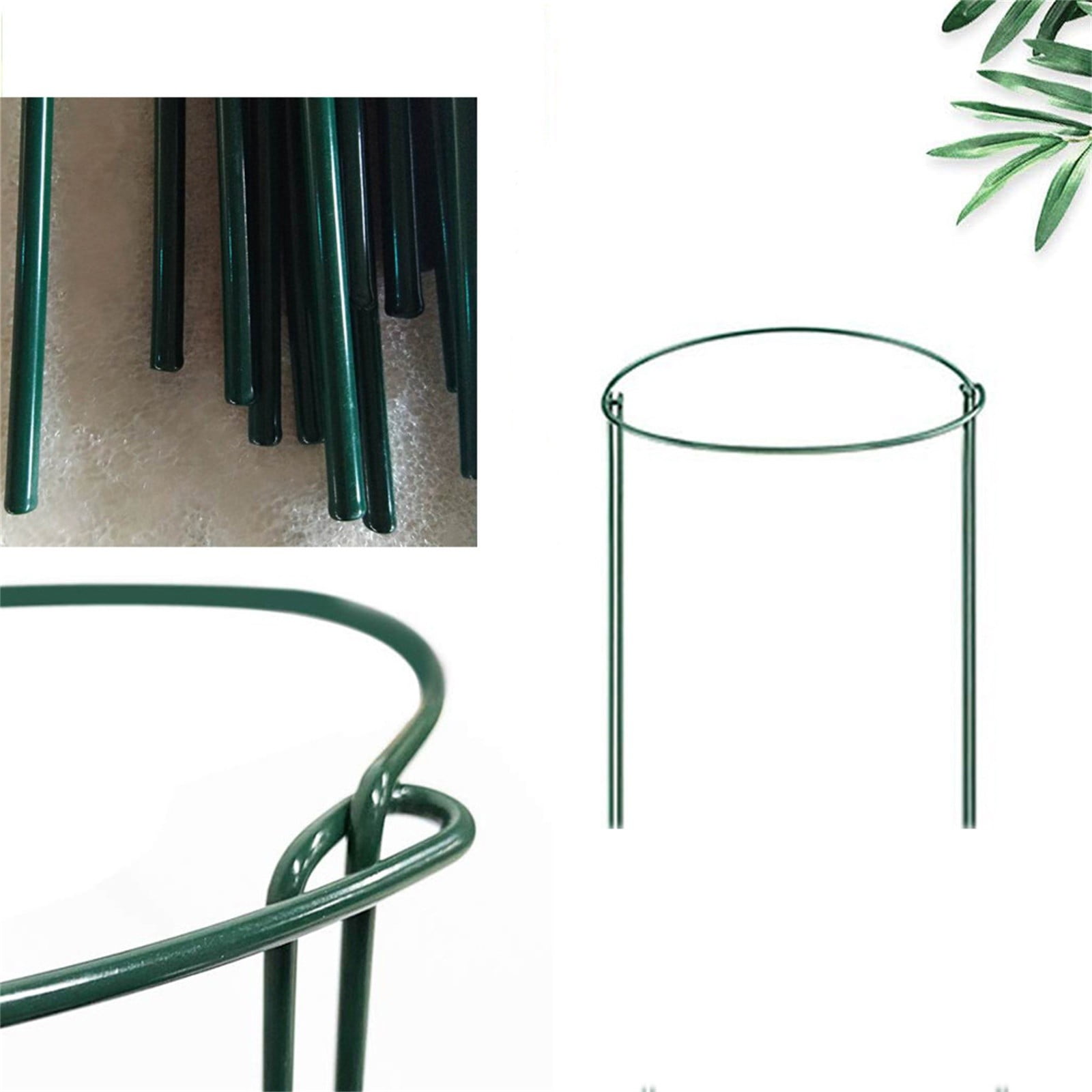 4pc Plant Support Stakes, Assembled Garden Trellis for Climbing Plants, Semicircle Plant Climbing Frames for Orchids, Tomatoes, Flowers, Vegetables - Sturdy Metal Plant Stakes with Easy Assembly, Dur