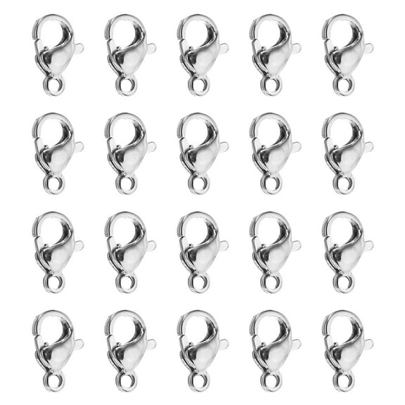 Uxcell 9x6mm Lobster Clasp, 20Pcs 304 Stainless Steel Lobster Claws Connector, Silver