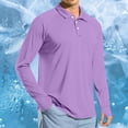 thumbnail image 2 of BVOFAR Long Sleeve Sun Shirts Men Lightweight UPF 50+ Sun Protection Golf Shirt Solid Color Work Shirt Purple XXL, 2 of 10