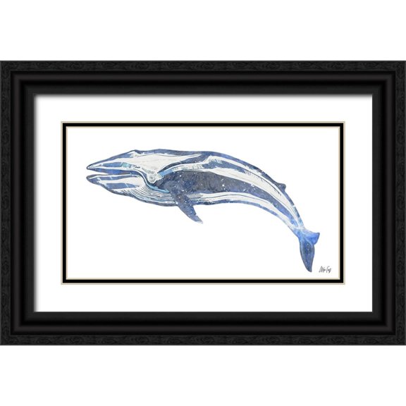 Fay, Mela 24x15 Black Ornate Wood Framed with Double Matting Museum Art Print Titled - Whale