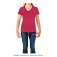 thumbnail image 4 of Playera Fruit Of The Loom para Mujer, Cuello V Manga Corta Rosa Jaspe Talla  M, 4 of 4