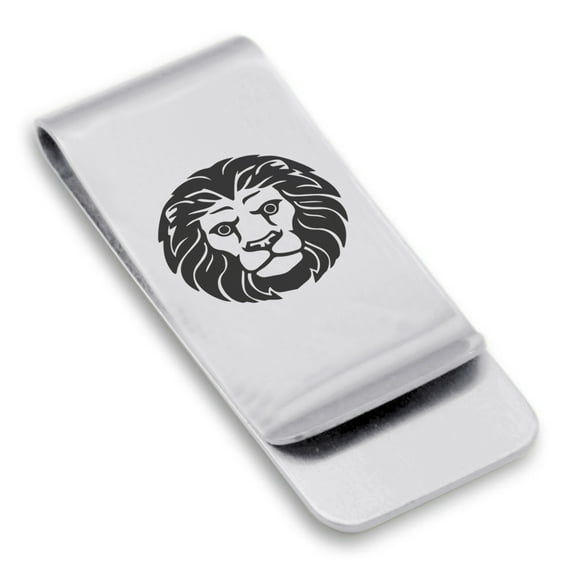 Stainless Steel Leo Zodiac (Lion) Classic Slim Money Clip Credit Card Holder