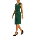 thumbnail image 4 of MODA NOVA Juniors Sleeveless Notched Lapel Double Breasted Belted Wear-to-Work Dress Blazer Midi Dresses, 4 of 4
