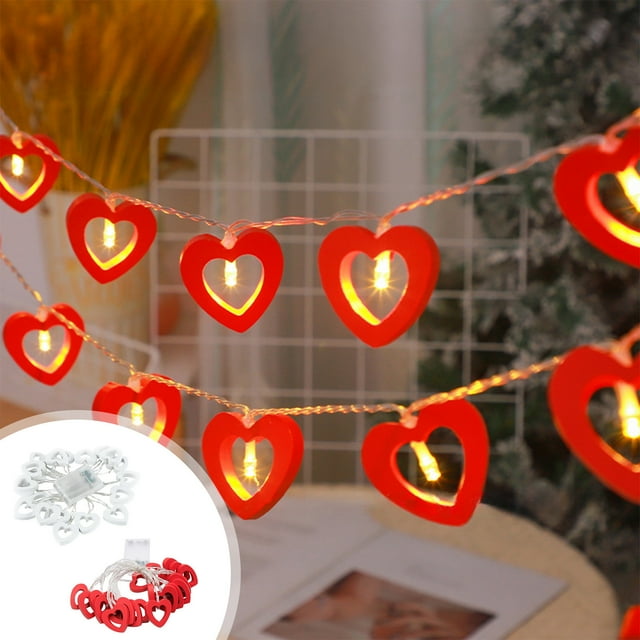 Diseño en forma de corazón de madera natural: estas luces de cadena están compuestas por unidades en forma de corazón de madera natural, que agregan un estilo cálido y único a cualquier habitación.