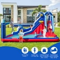 Gymax Inflatable Water Slide Park w/ Slide 2 Splash Pools Climbing Wall Without Blower