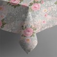 thumbnail image 5 of Pioneer Flower Floral Print Pattern Square Tablecloth, Waterproof Wipeable Spillproof Washable Table Cover for Home Kitchen Party Decor, 60"x60", 5 of 6