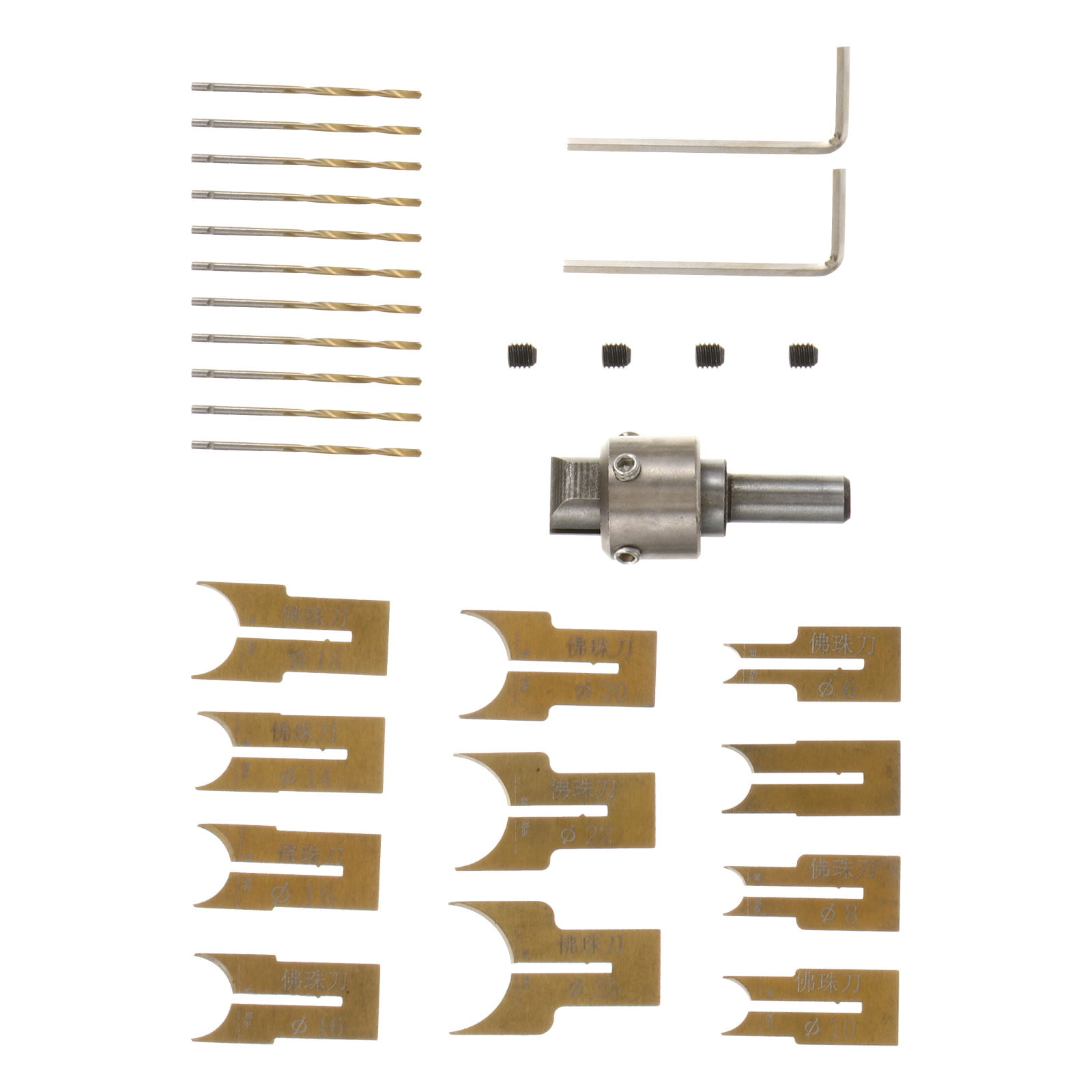 WRISTBIQUE Small Drill Bit Set Wood Ring Drill Bit Set Steel 24Pcs