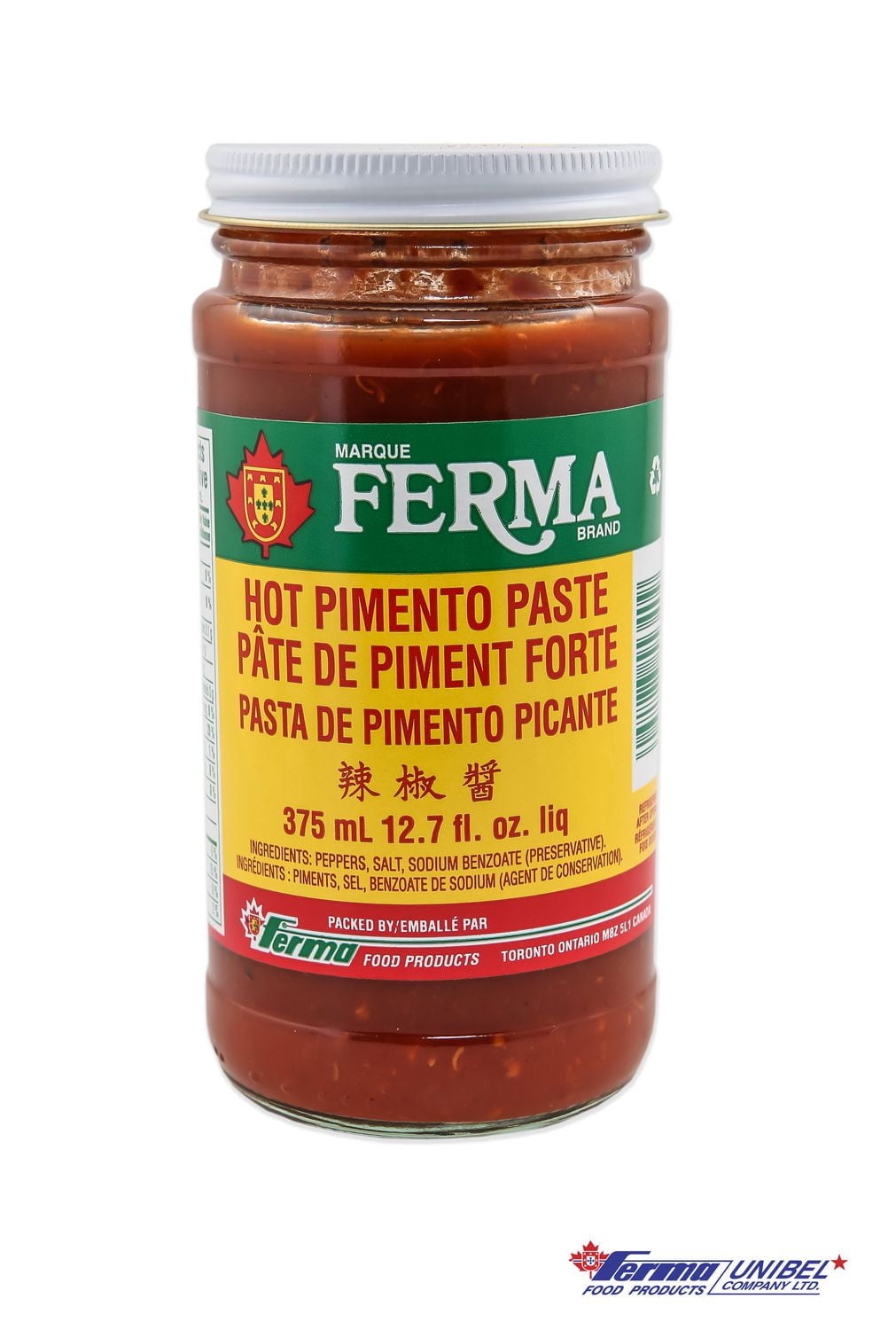 Ferma Hot Pimento Paste, sell quantity 375ml