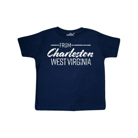 

Inktastic From Charleston West Virginia in White Distressed Text Gift Toddler Boy or Toddler Girl T-Shirt