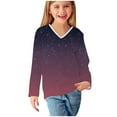 thumbnail image 6 of Piuwrlz Girls Long Sleeve T-Shirt Kids Cotton Shirts Printed V-neck V-neck T Shirt Tops Multicolor Size 9 Years, 6 of 8
