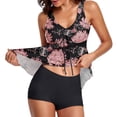 thumbnail image 2 of Tankini Swimsuits for Women Two Piece Floral Print Tank Top With Boyshorts Tummy Control Swimming Bathing Suits, 2 of 6