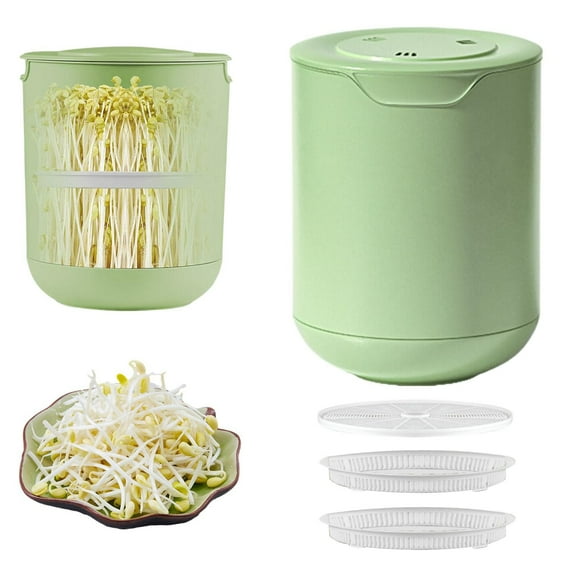 Bean Sprouts Machine, Food Grade Large Capacity Automatic Bean Sprouts Maker for Germination of Soybeans, Mung Beans, Black Beans, Red Beans Green Double Cover