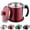 4.Metal Red, variant on Stainless Steel Oil Filter Pot Can, 44 fl oz Large Capacity Oil Strainer Pot Stainless Steel Grease Container Can Filter Jug with Strainer & Lid for Storing, Filtering and Separating Frying Oil & Coo