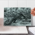 thumbnail image 2 of Vintage Cutting Board, Old Fashion Sketch of a Crocodile in Forest Wildlife Nature Woods Fossil Picture, Decorative Tempered Glass Cutting and Serving Board, Small Size, Charcoal Grey, by Ambesonne, 2 of 5